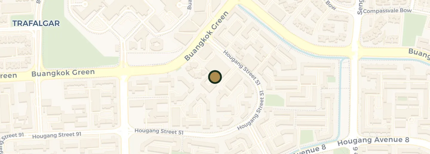 Map showing Hougang